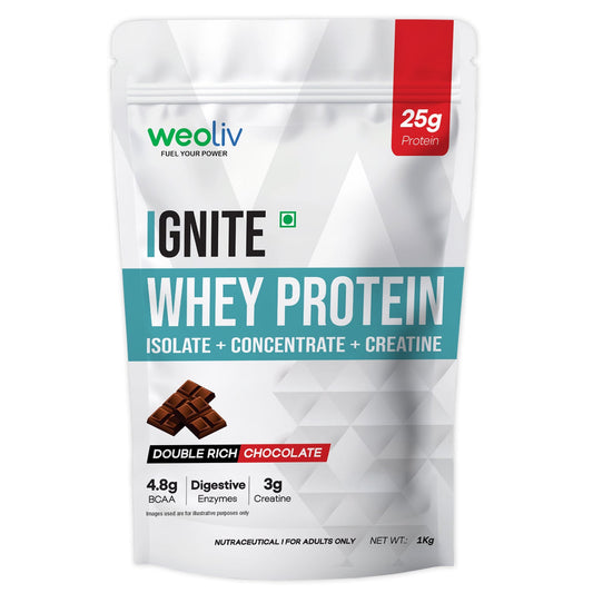 Weoliv Ignite Whey Protein Isolate & Concentrate with Creatine, 1kg Weoliv