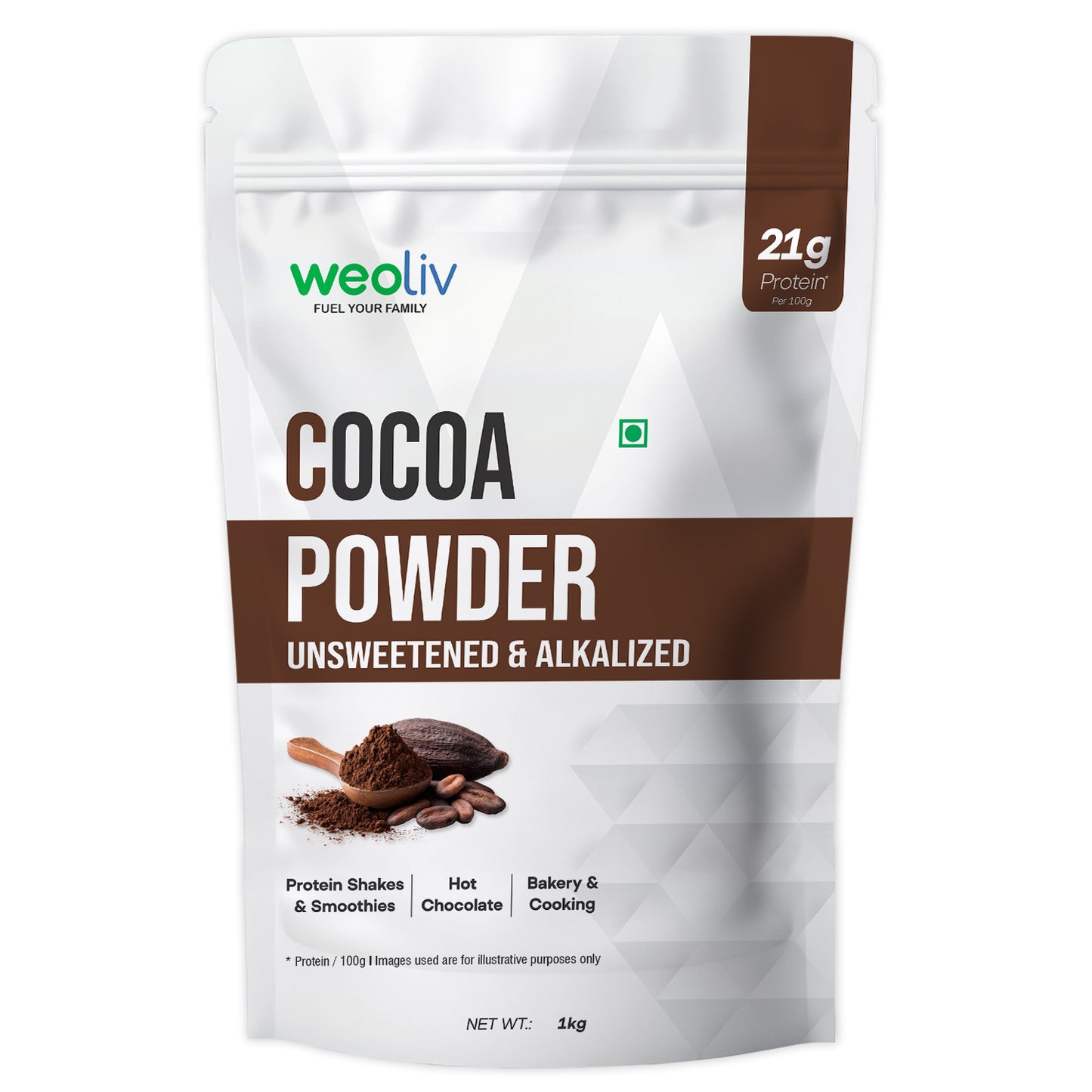 Weoliv Cocoa Powder | Pure, Unsweetened & Alkalized
