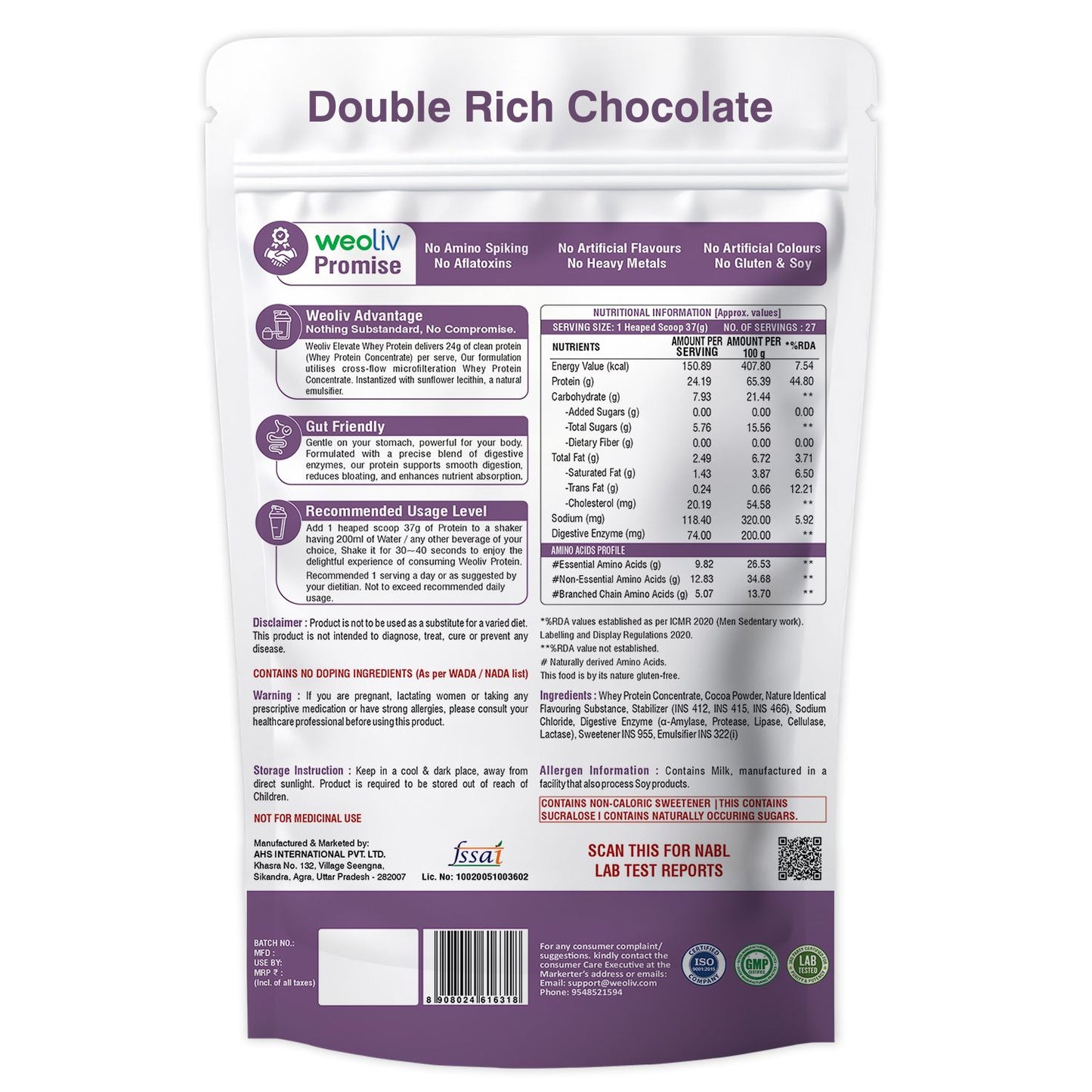 Weoliv Elevate Whey Protein Concentrate