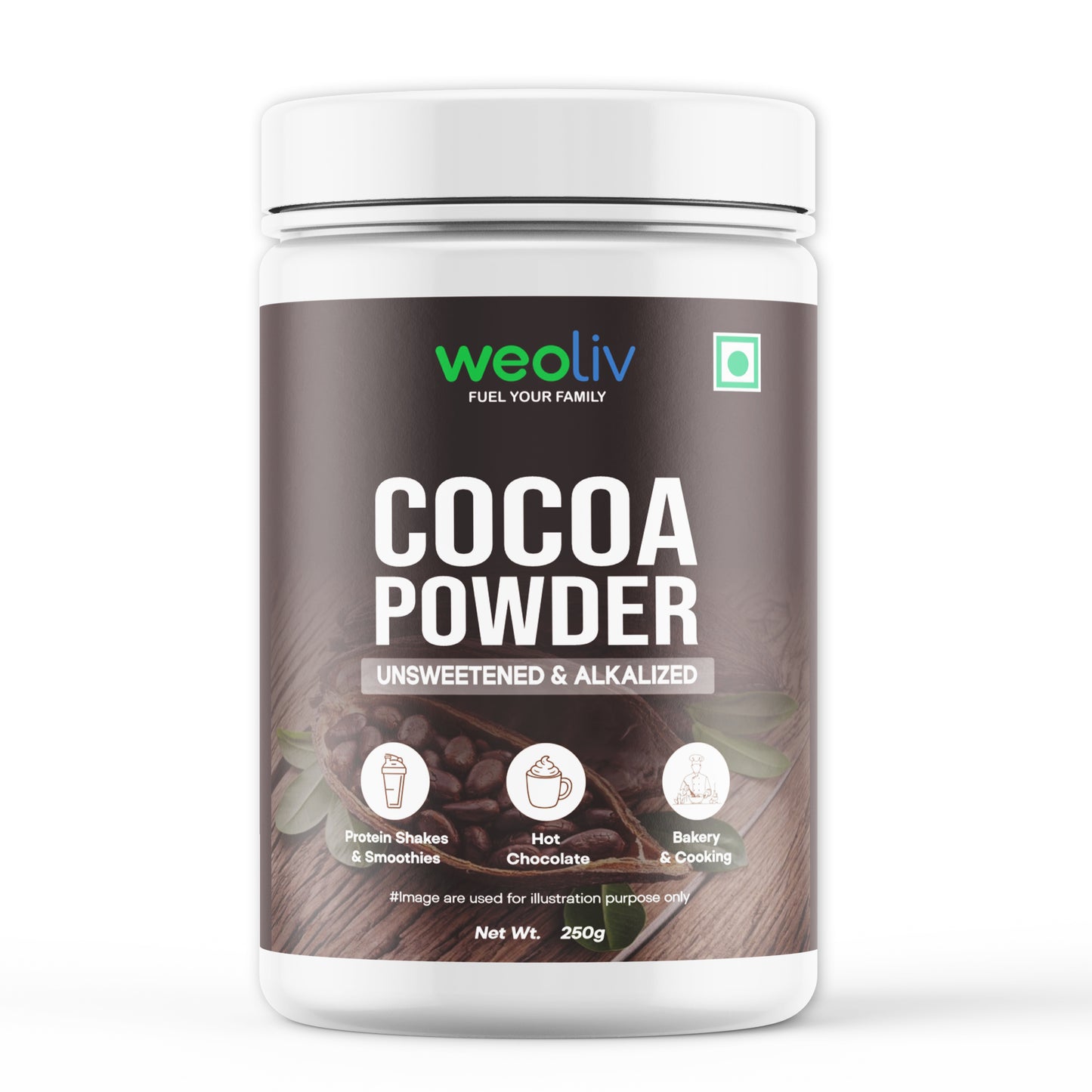 Weoliv Cocoa Powder | Pure, Unsweetened & Alkalized