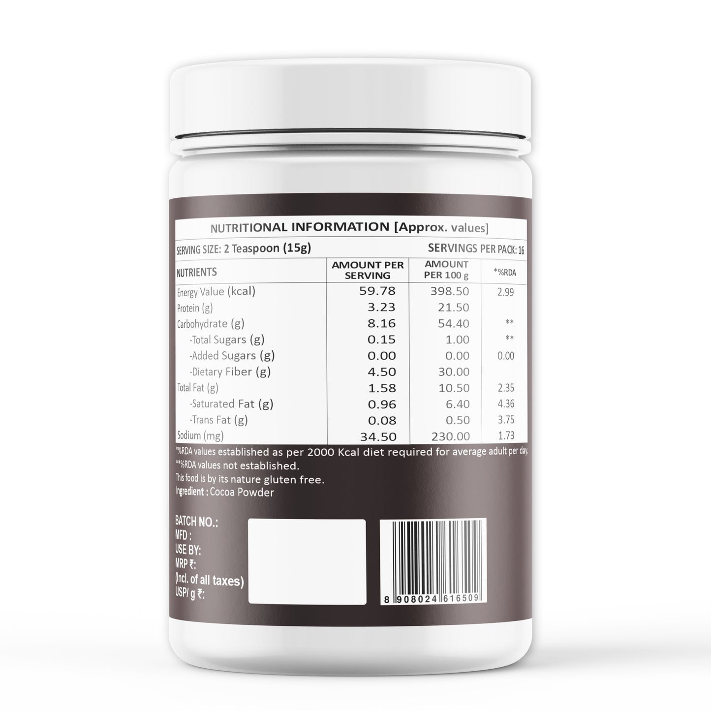 Weoliv Cocoa Powder | Pure, Unsweetened & Alkalized