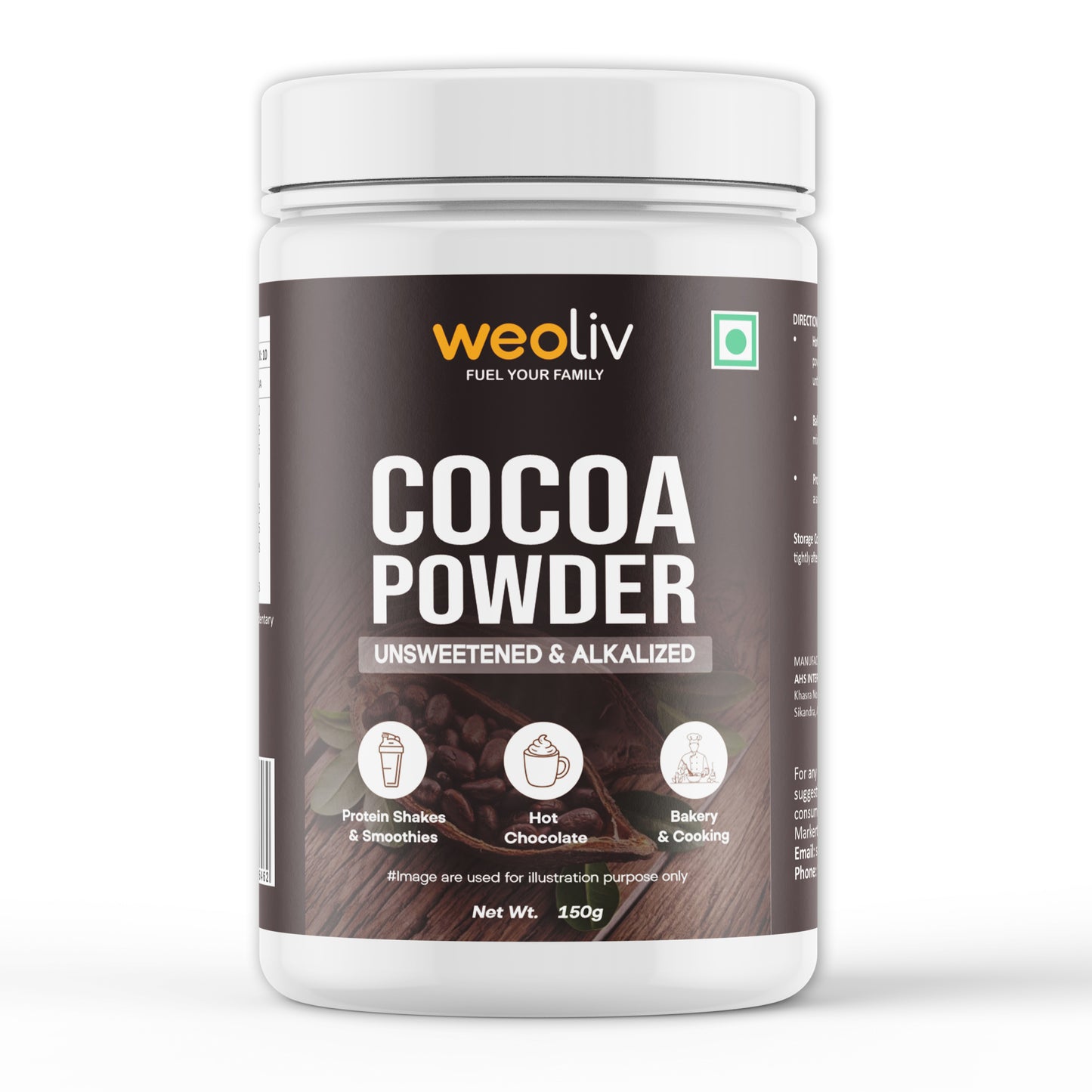 Weoliv Pure & Natural Unsweetened Cocoa Powder