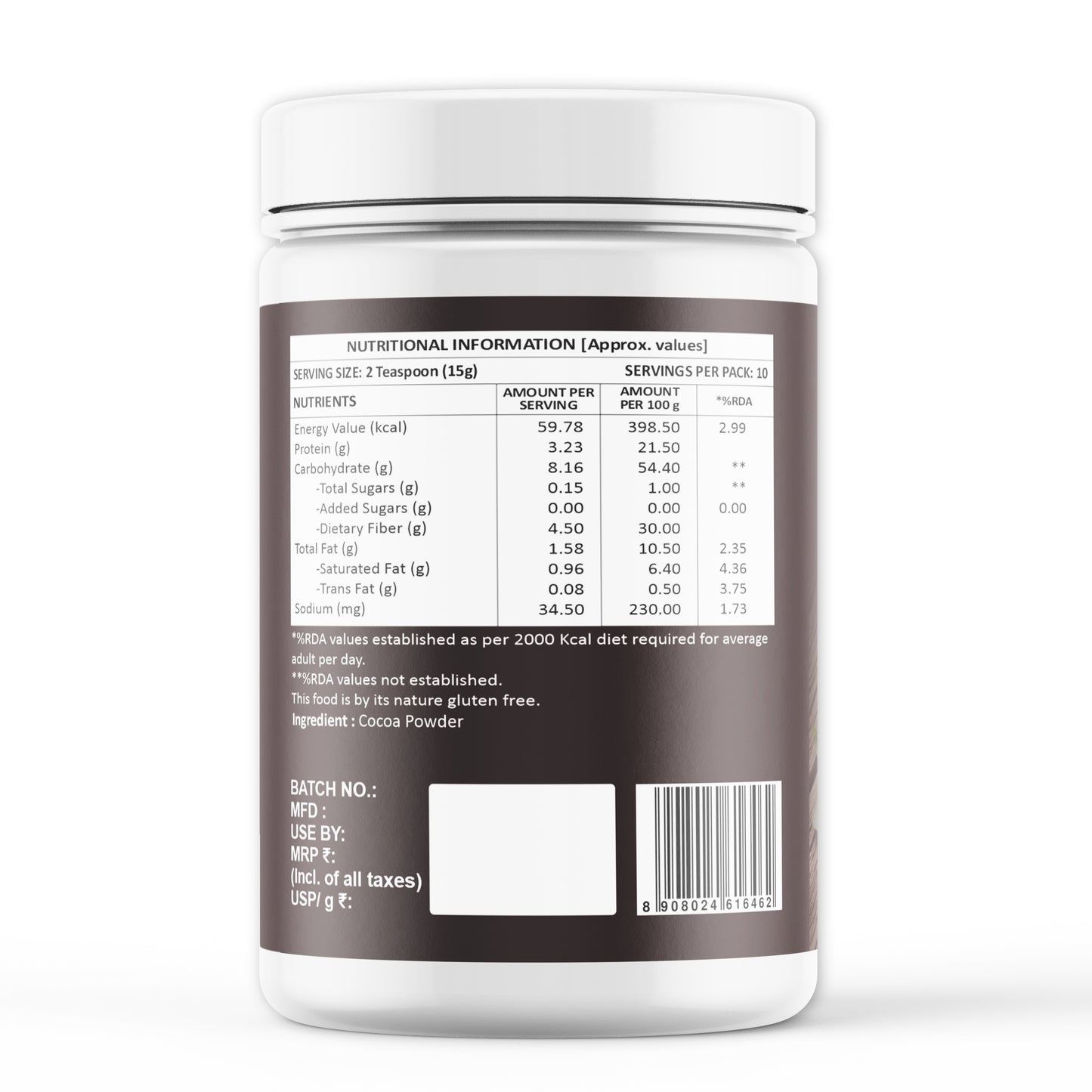 Weoliv Cocoa Powder | Pure, Unsweetened & Alkalized