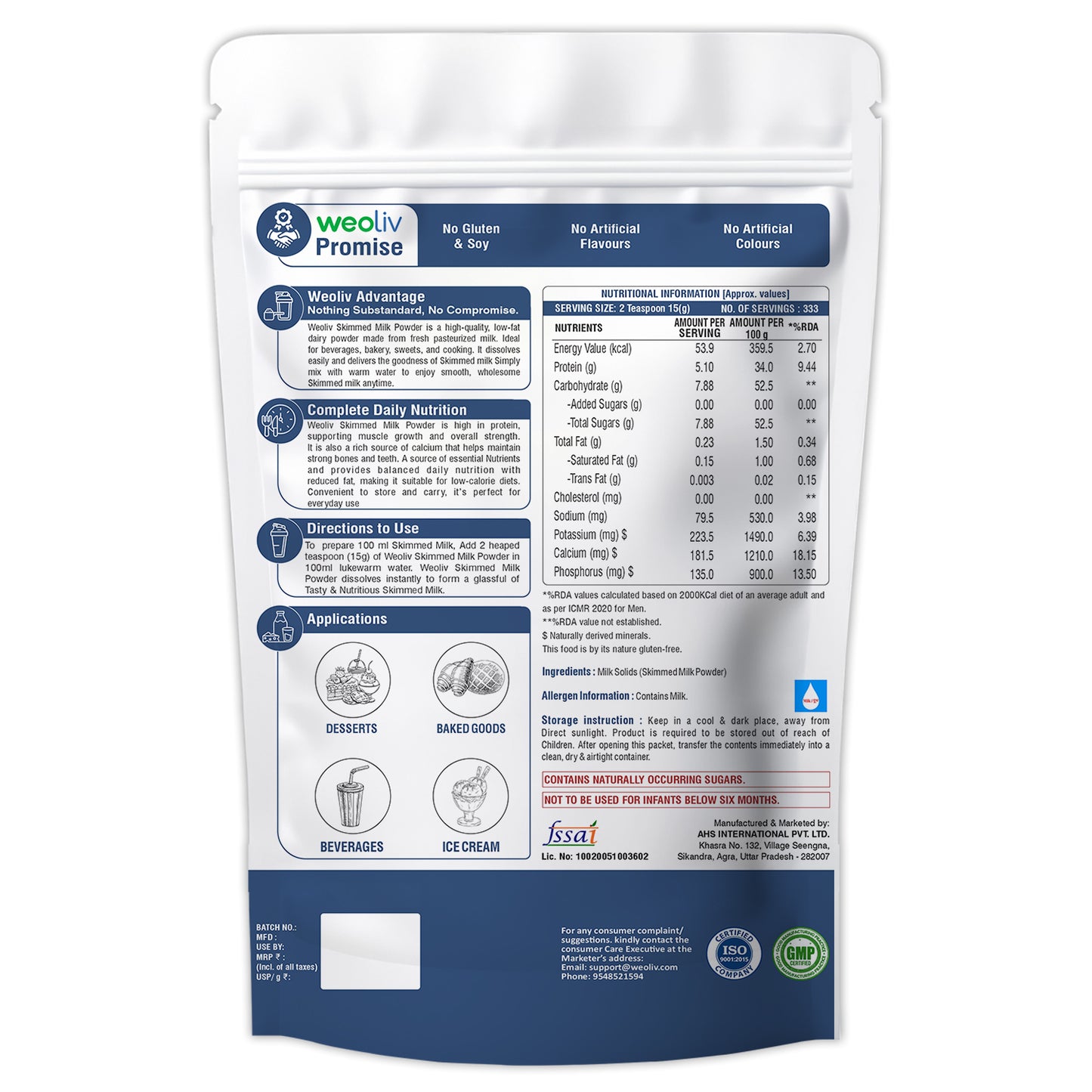 Weoliv Skimmed Milk Powder 5kg