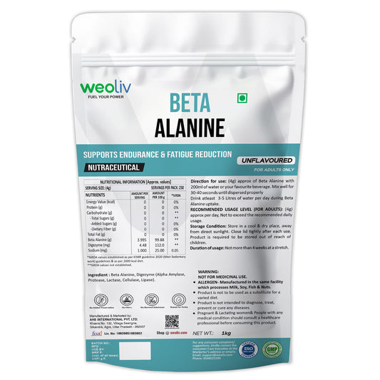 Weoliv Beta Alanine Powder 1Kg