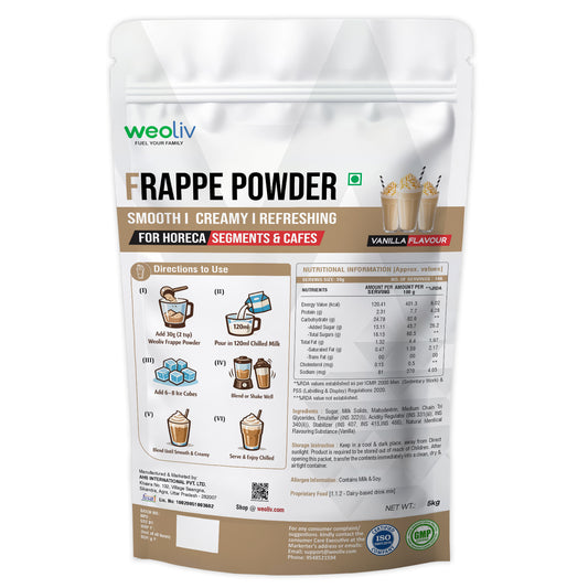 Weoliv Frappe Powder for Milkshakes & Cold Coffee 5Kg
