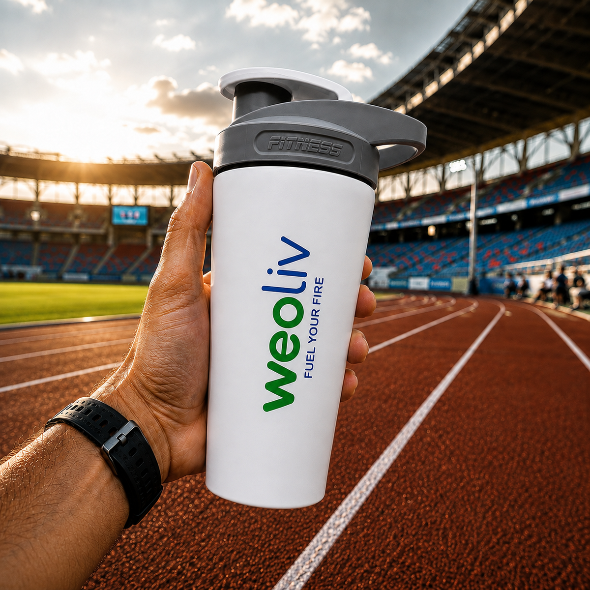 Weoliv Stainless Steel Gym Shaker Bottle, 100% Leakproof, 750 ml